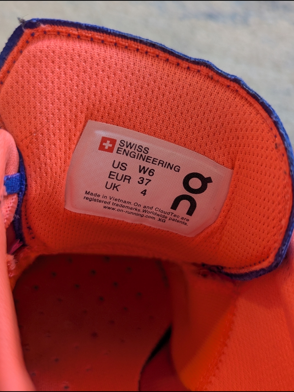 On Running Women's Red and Blue Cloudflow Sneakers - Picture 8 of 9